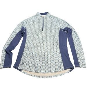 Adidas Pullover Top Womens Large Blue 1/4 Zip Aeroready Running Walking Active